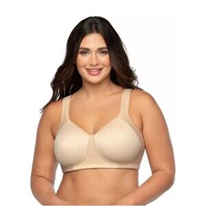 Vanity Fair Womens Sport Full-Figure Wireless Sport Bra, Damask, Beige Nude 36DD